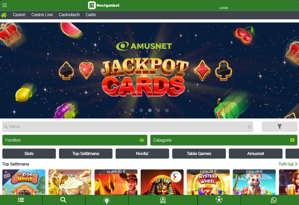 Nextgenbet Casino Jackpot